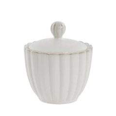 Porcelain sugar bowl Chrysanthemum beige