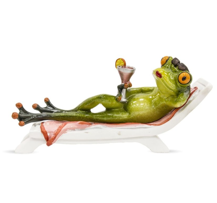 Frog on a deckchair