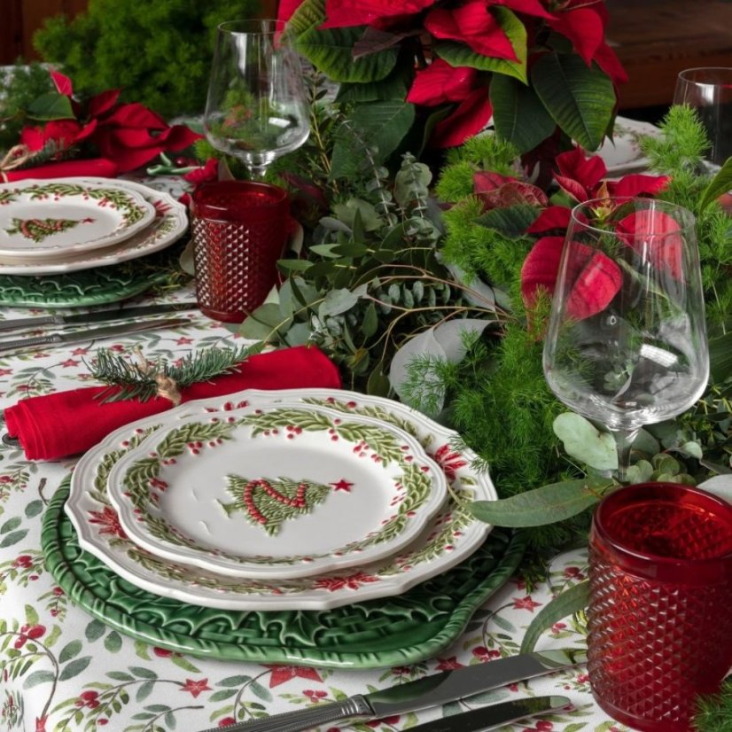 Stoneware dining set Christmas tree 2 pcs