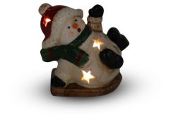 LED svícen Malý sněhulák 6 cm