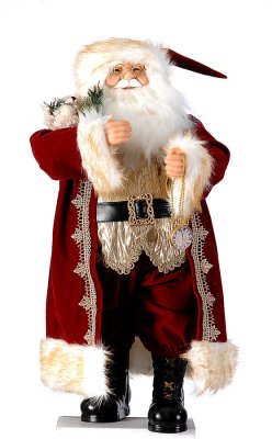 Christmas decoration Santa red and gold 64 cm