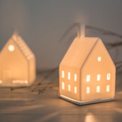 Porcelánový svícen Domek 10 cm
