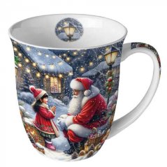 Porzellan Weihnachtsbecher Chatting with Santa 400 ml