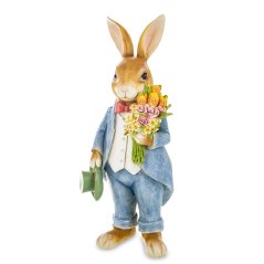 Veľkonočná dekorácia Králik s kyticou