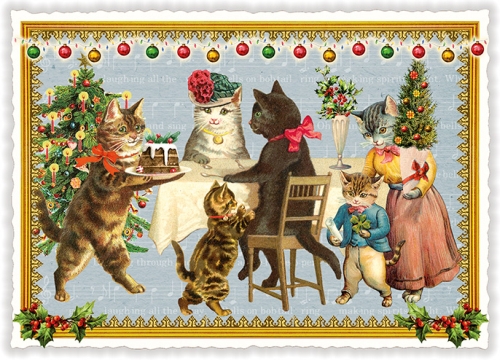 Christmas postcard Festive dinner 15 x 10,5 cm