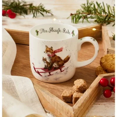 Porcelánový hrnček Líšky na saniach 310 ml