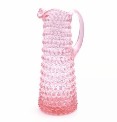 Ručně foukaný skleněný džbán Růžový 1,2 litry