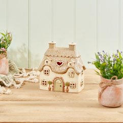 Świecznik ceramiczny Letni domek 18 cm