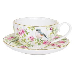 Porcelain cup with saucer In Roses 200 ml