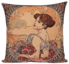 Gobelínový povlak na polštář Léto, Alfons Mucha 45x45 cm