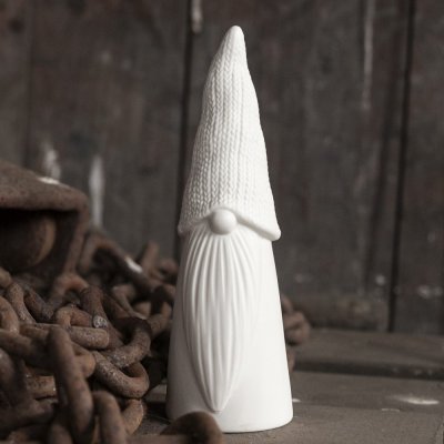 Ceramic Santa white matt 19 cm