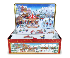Plechová krabica "Vianočný trh"