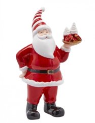 Christmas decoration Santa with tray 25 cm