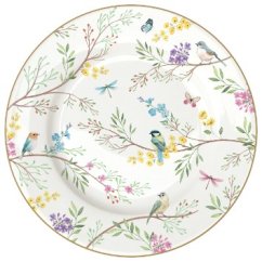 Sada 4 ks porcelánových dezertních talířů Rozkvetlá zahrada 19 cm