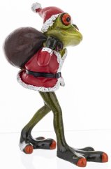 Soška Žaba s pytlem dárků