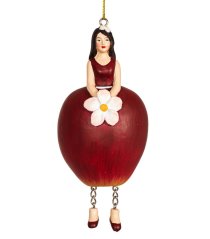 Dekorative Hängepuppe Blumenmädchen Apfel