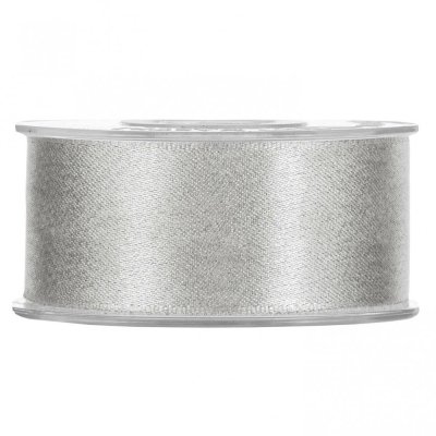 Christmas fabric ribbon Glitter satin silver 4 cm x 25 metres
