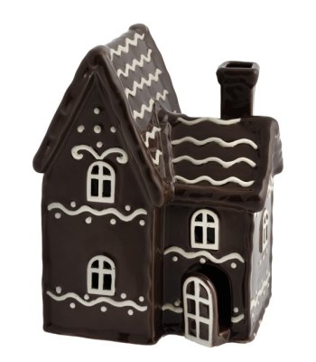 Ceramic candle holder House - Gingerbread house brown 16 cm
