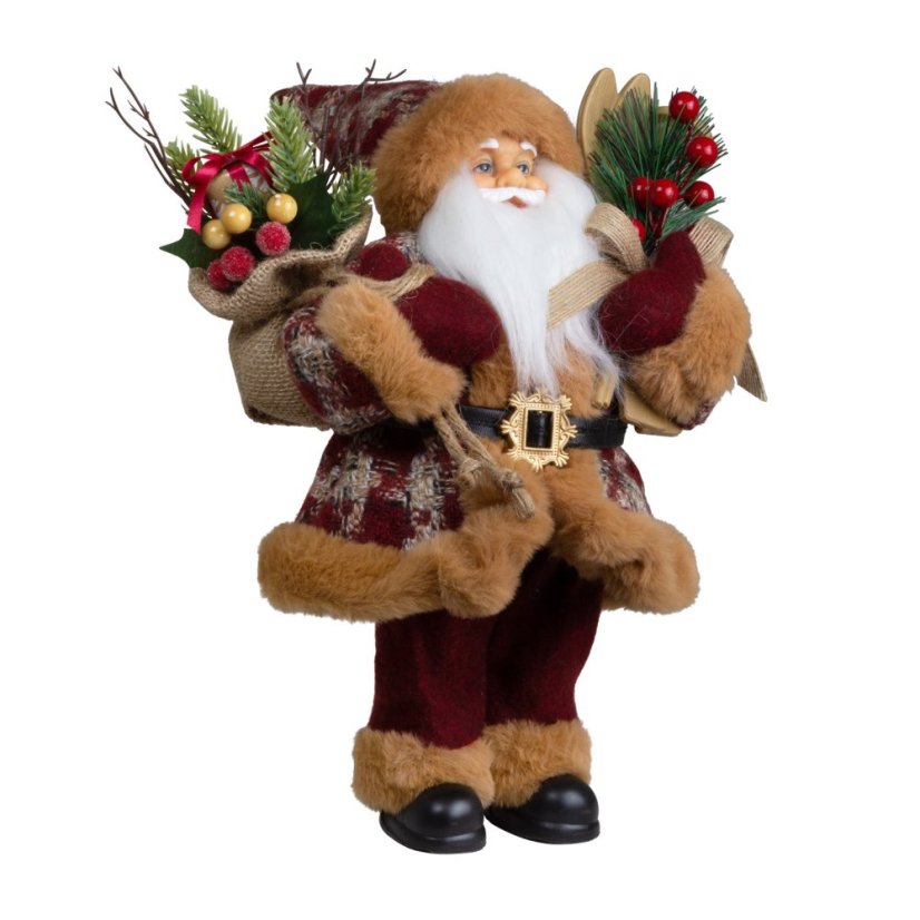 Vánoční dekorace Santa - tmavě červená 30 cm