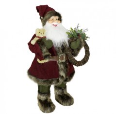 Vianočné dekorácie Santa s vencom 45 cm