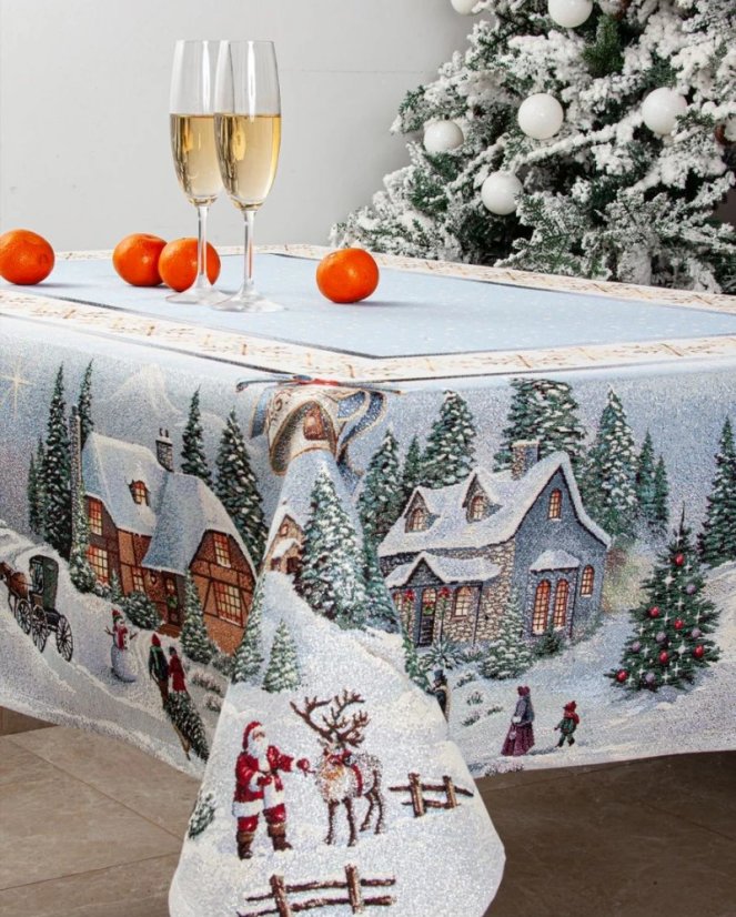 Vánoční ubrus s motivem Večer o vánocích