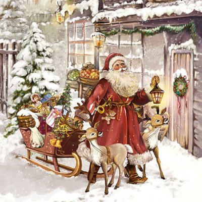 Christmas paper napkins Santa is coming 20 pcs
