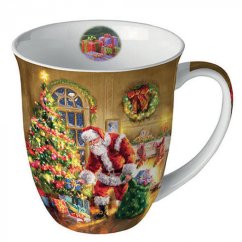 Porcelánový vánoční hrnek Santa u stromku 400 ml