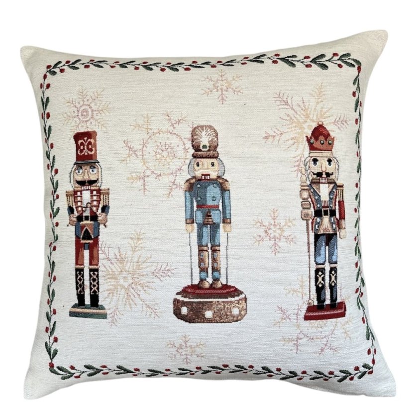 Gobelínový vánoční povlak na polštář s motivem Tři Louskáčky 45x45 cm
