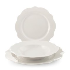 Porcelánová vánoční jídelní sada pro 6 osob Bílé Vánoce 18 ks