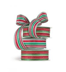 Vianočná látková stuha Pruhovaná 3 cm x 15 metrov Vianočná látková stuha Pruhovaná 3 cm x 15 metrov