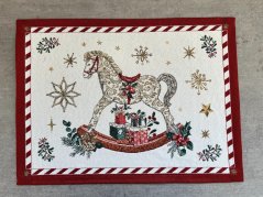 Christmas jacquard placemat Rocking horse 35x45 cm