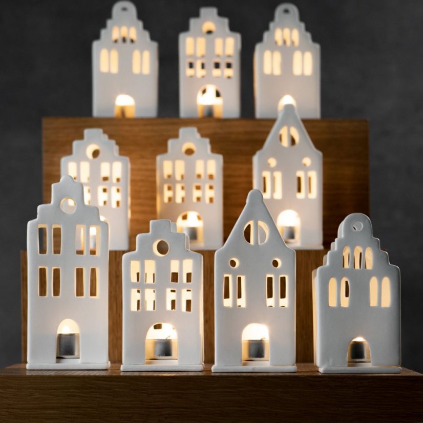 Porcelánový svícen Domek 13,5 cm