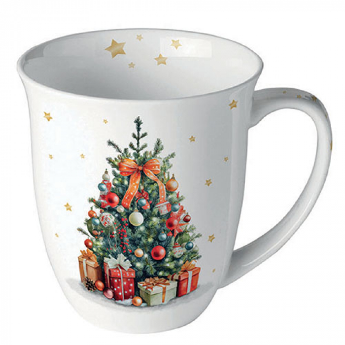 Porcelánový vánoční hrnek Stromek s dárky 400 ml