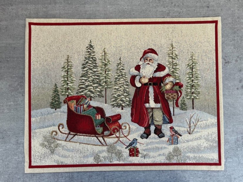 Vánoční prostírání s motivem Santa se saněmi 40x50 cm