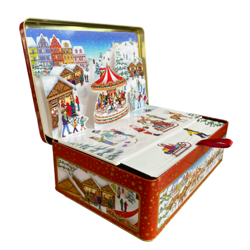 Plechová dóza "Vánoční trh"