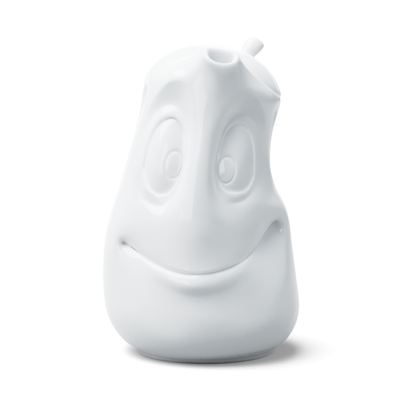Tea pot "Good mood" in white, 1200 ml