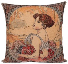 Gobelínový poťah na vankúš Leto, Alfons Mucha 45x45 cm