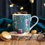 Porcelain mug with 22k gold Winter magic - Sleigh with rabbits 340 ml