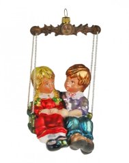 Sammelbaumschmuck aus Glas Auf der Schaukel