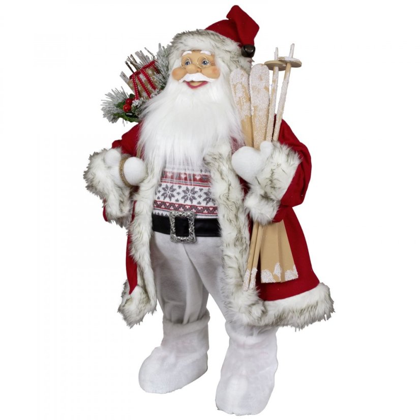 Vianočná dekorácia Santa s lyžami 80 cm