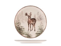 Stoneware Christmas dining set for 6 persons Deer in the forest 18 pcs