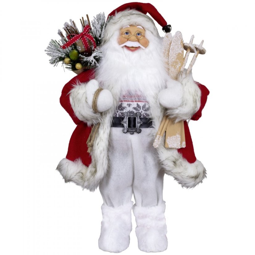 Christmas decoration Santa with skis 45 cm