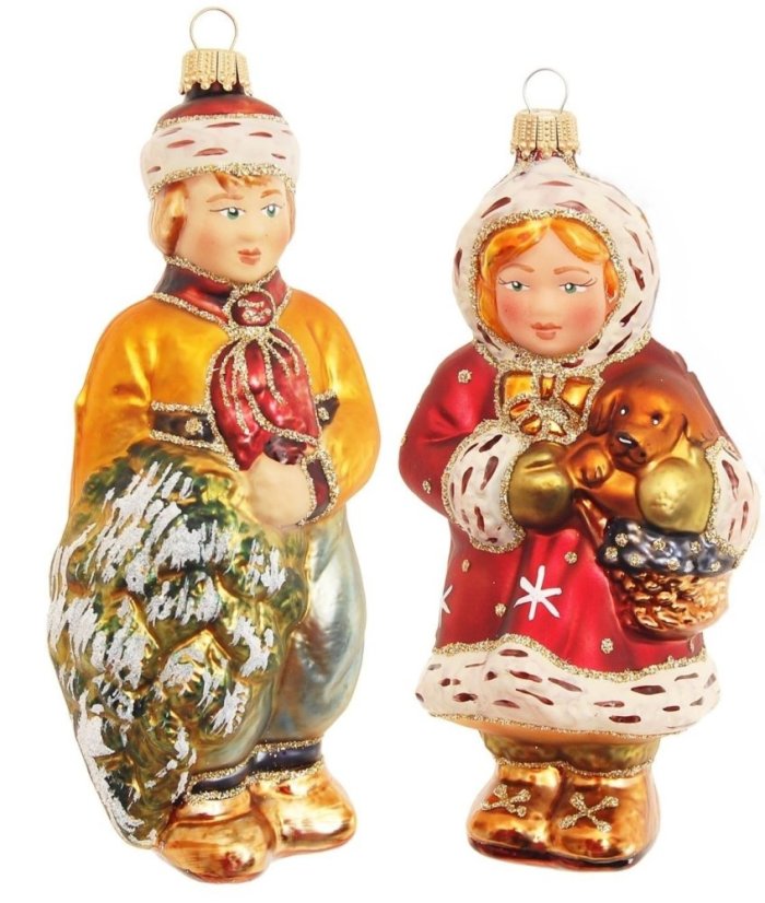 Sada sběratelských skleněných ozdob na stromeček Dětí