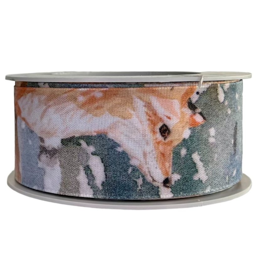 Christmas fabric ribbon Forest animals 3,8 cm x 15 meters