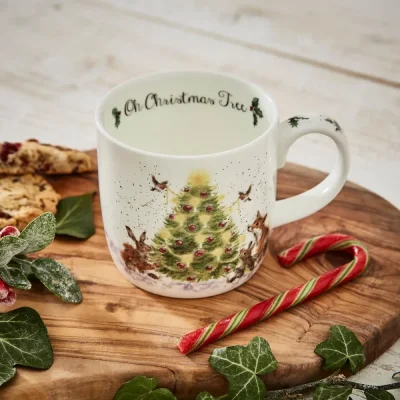 Porcelánový hrnek Vánoční stromek a zvířata 310 ml