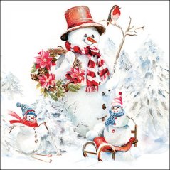 Christmas paper napkins Snowmen 20 pcs