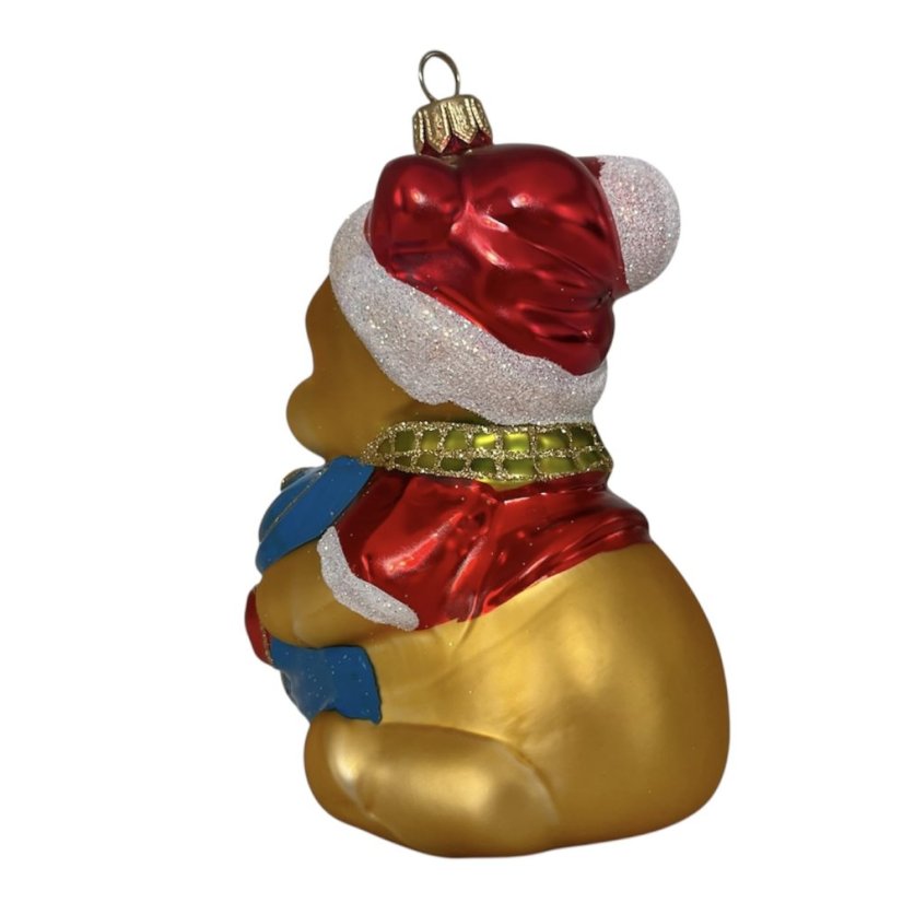 Sběratelská skleněná ozdoba na stromeček Medvídek s medem