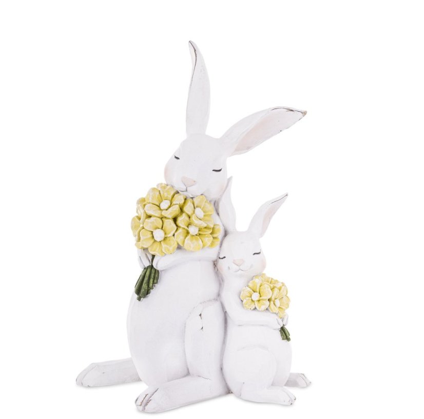 Dekoracja wielkanocna Króliki z bukietem
