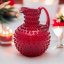Ručně foukaný skleněný džbán Tmavě červený 2 litry
