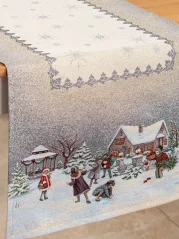 Vianočný behúň s motívom Zimné radovánky 45x140 cm